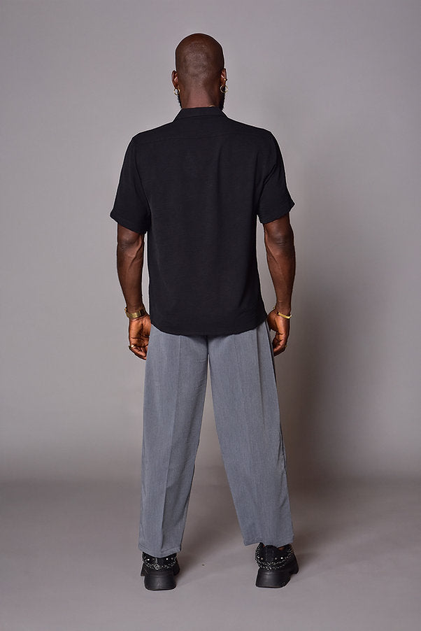 Camisa bowling regular fit negra