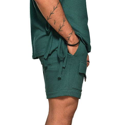 Emerald lace frannel shorts
