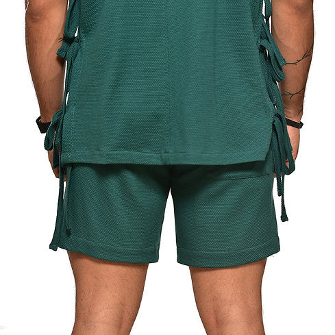 Emerald lace frannel shorts