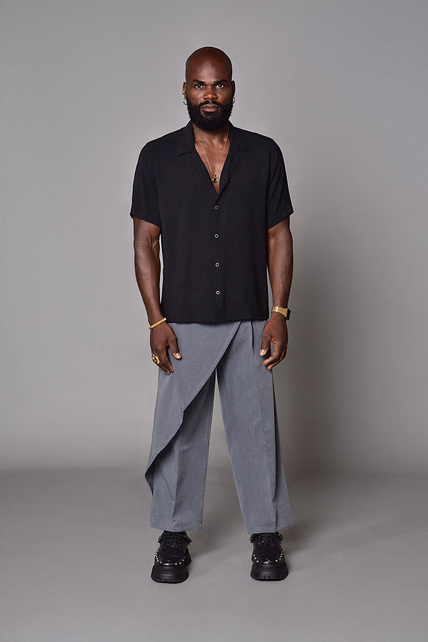 Camisa bowling regular fit negra