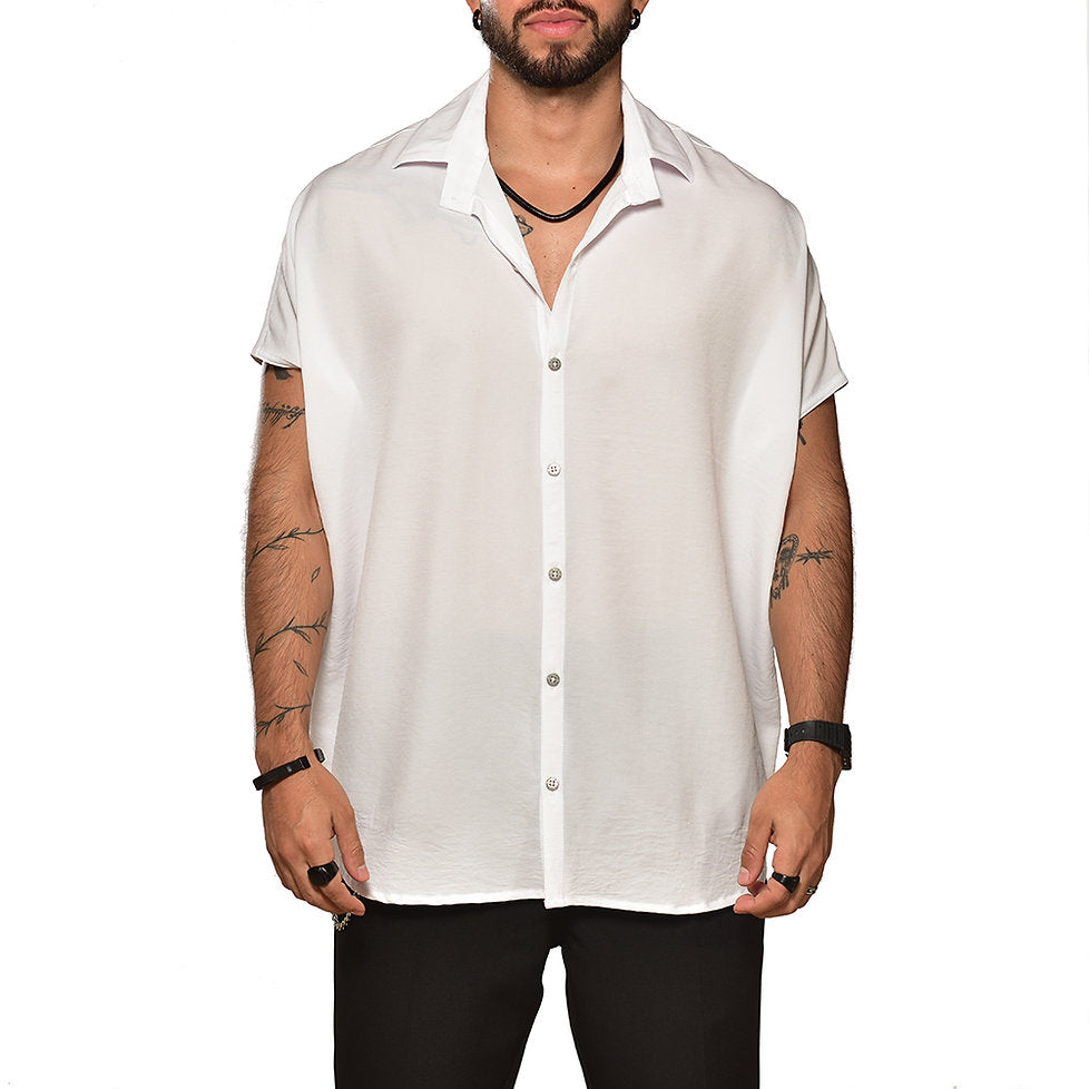Bluson oversize extragrande blanco