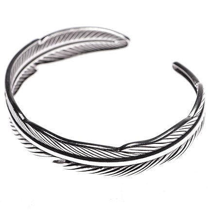 Feather bangle silver