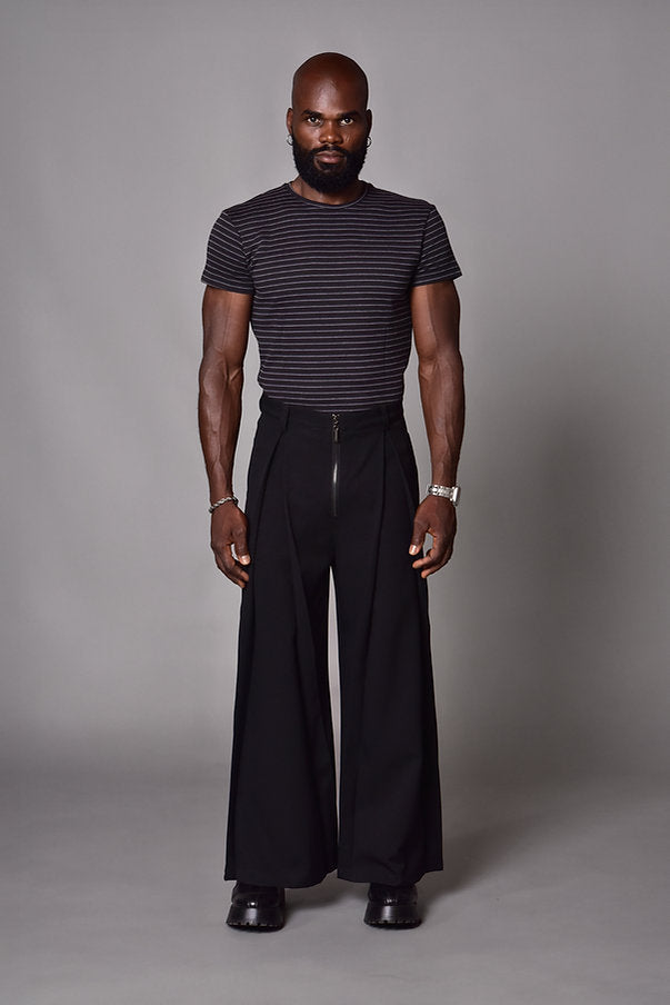 Camiseta slim fit stripes gris
