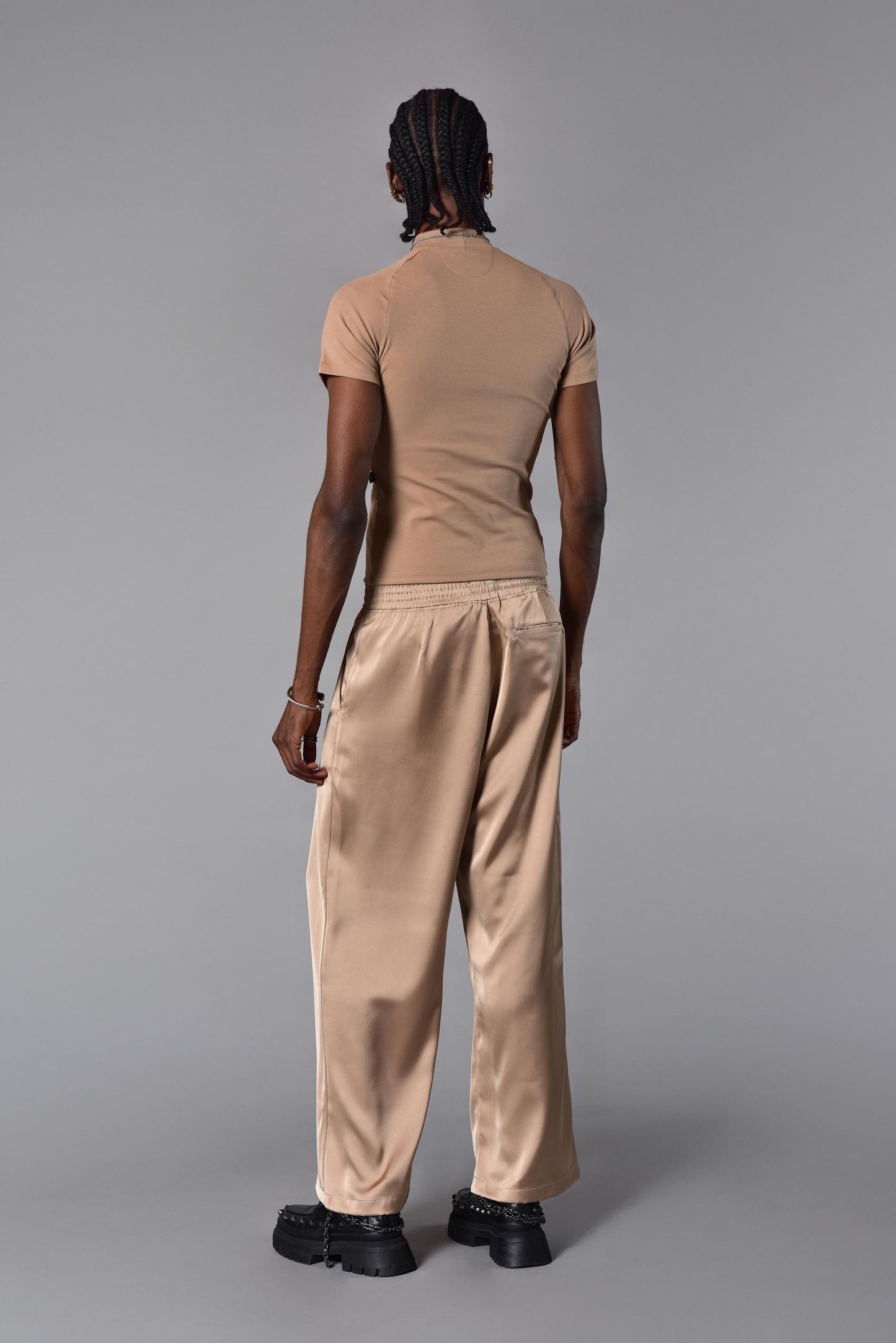Camiseta super slim perkins beige