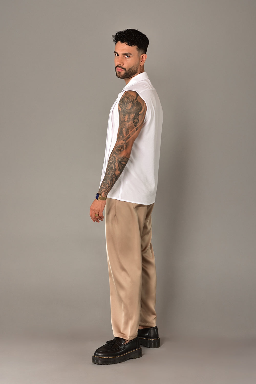 Camisa plisada blanca