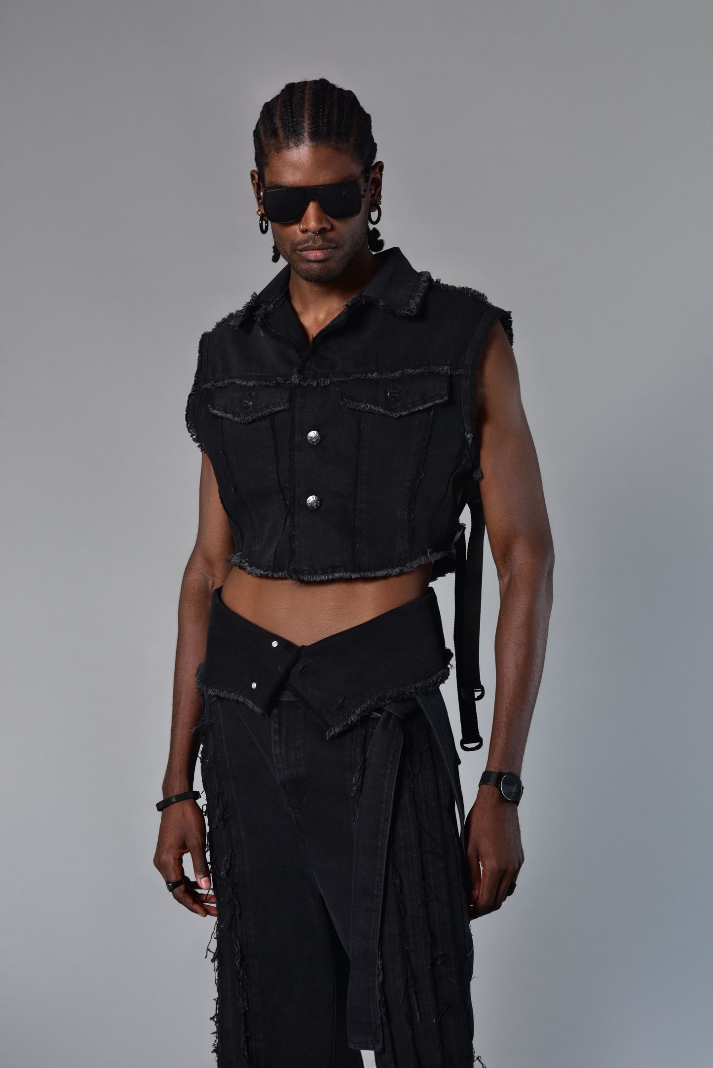 Chaleco cazador crop top