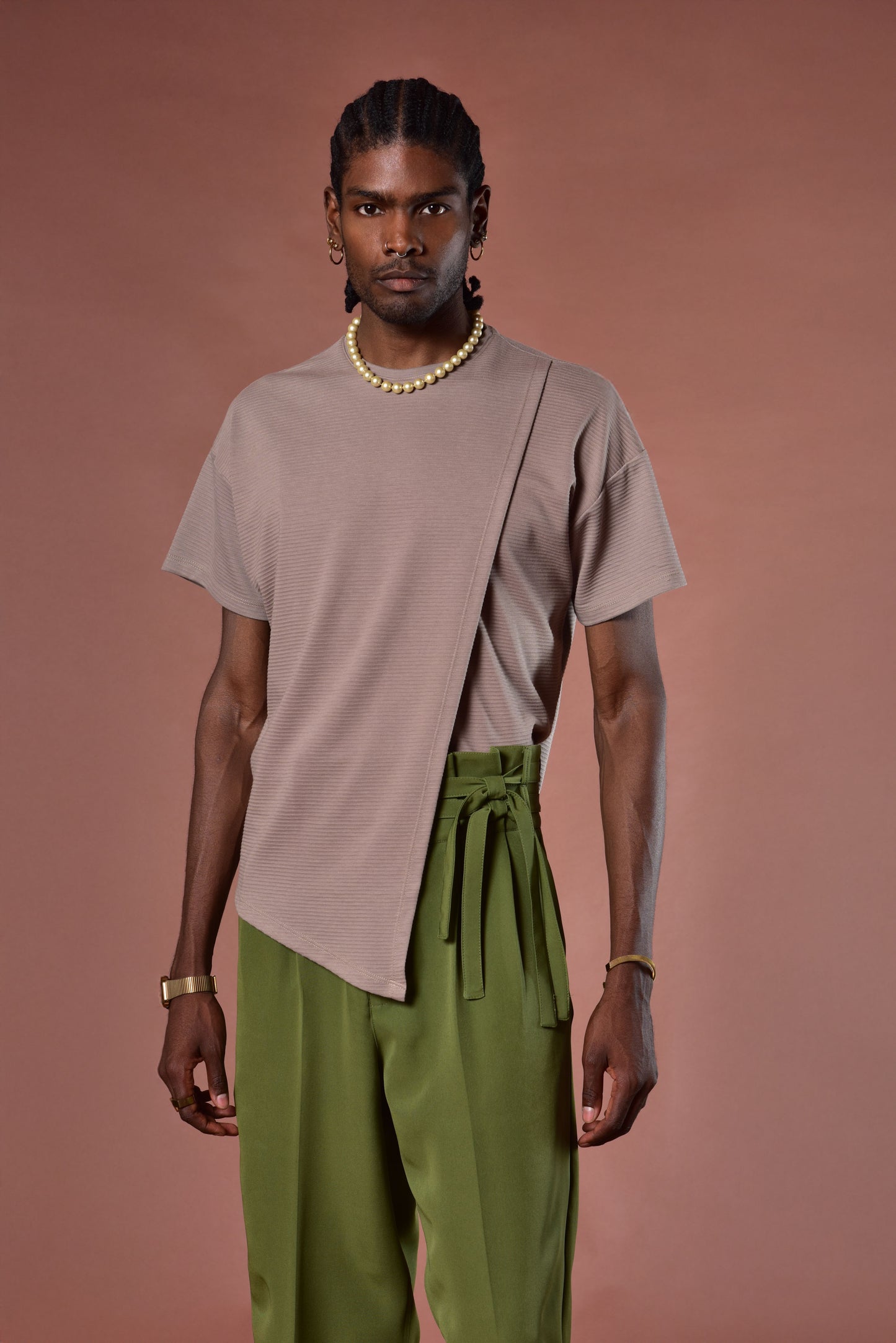 Camiseta fighter layering beige