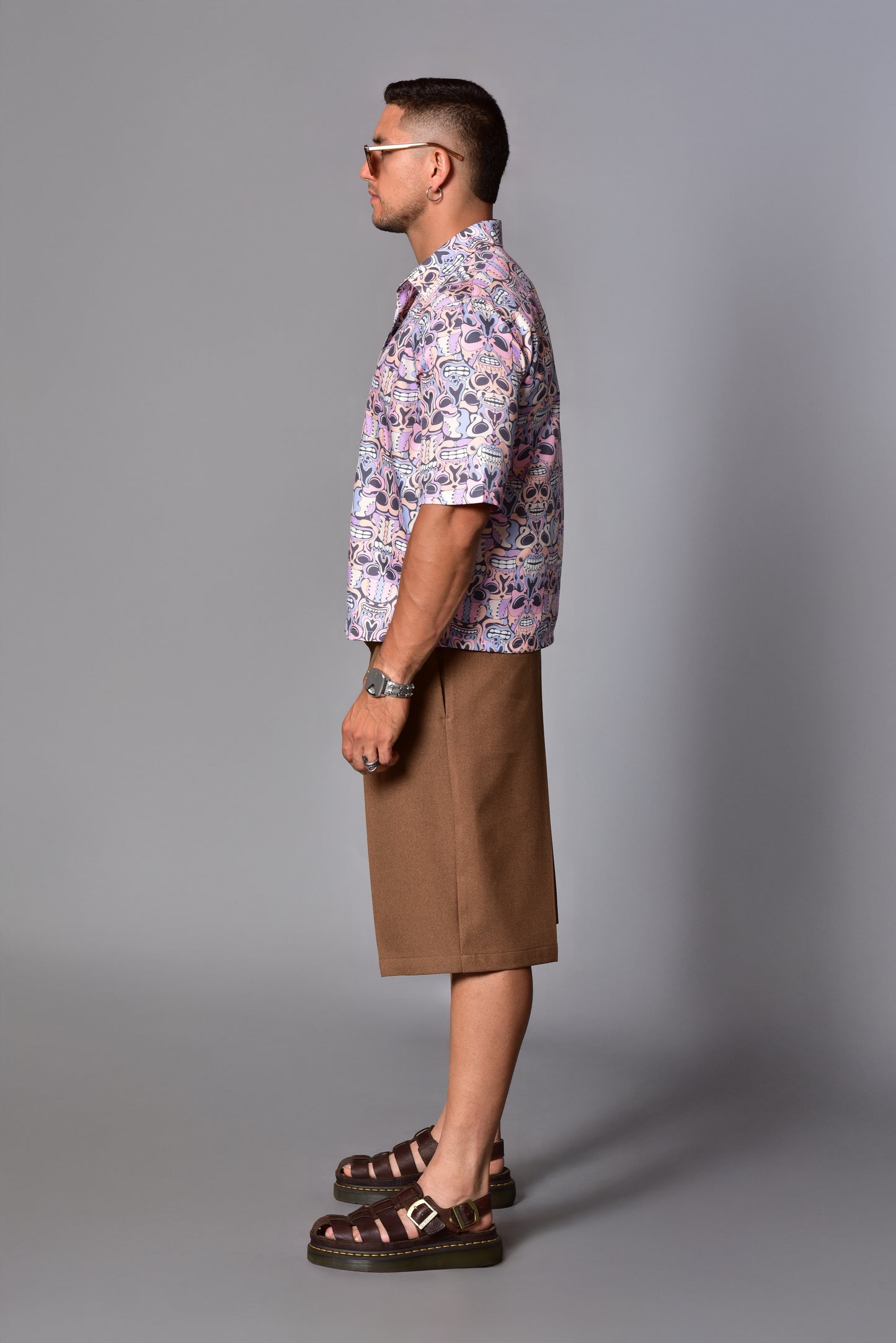 Camisa Retro Skull Pattern