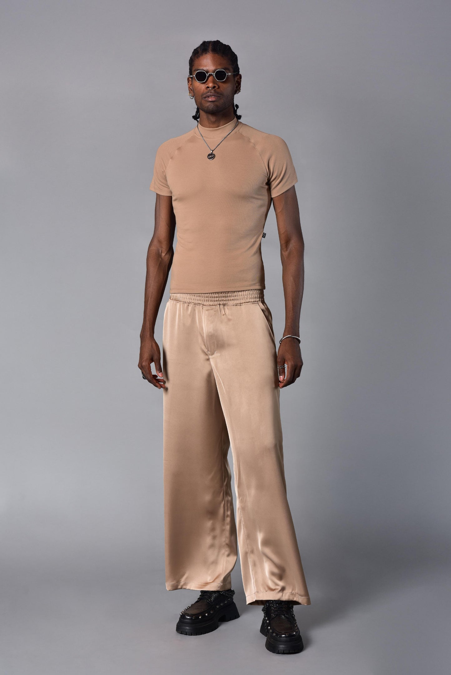 Camiseta super slim perkins beige