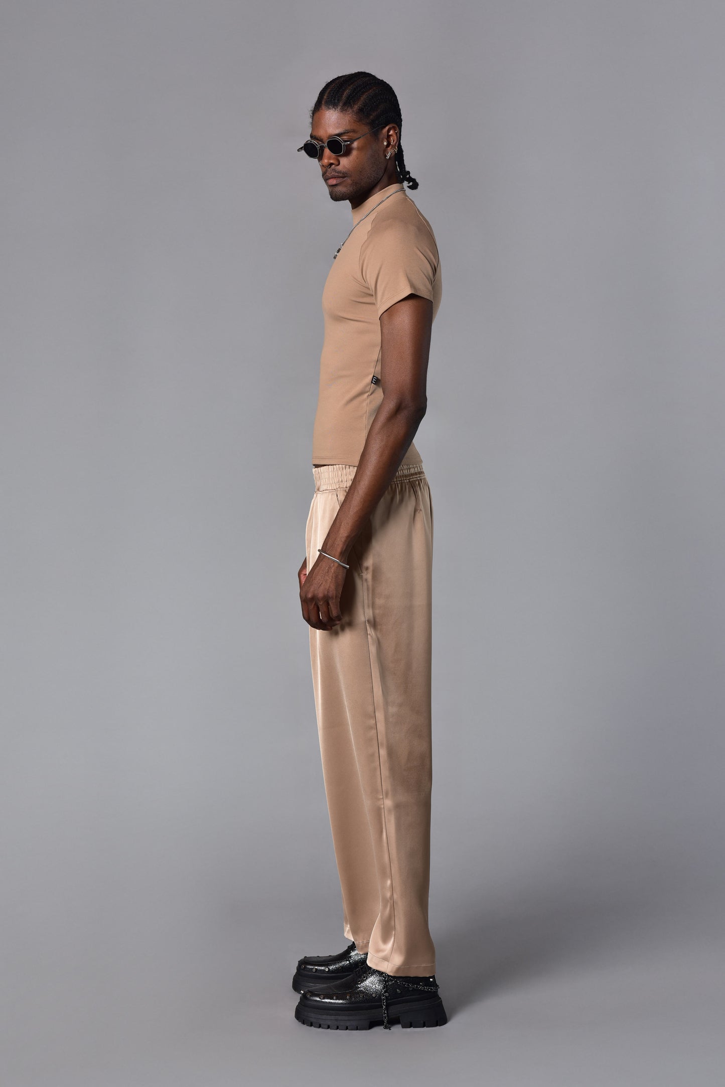 Camiseta super slim perkins beige