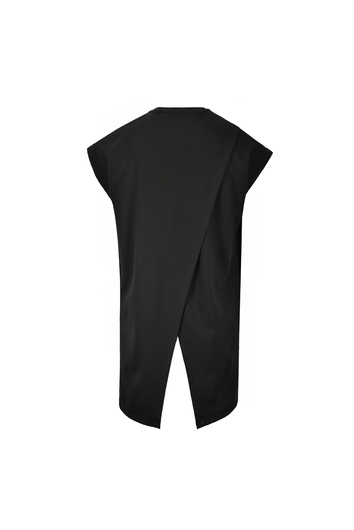 Camiseta oversize larga asimétrica negra