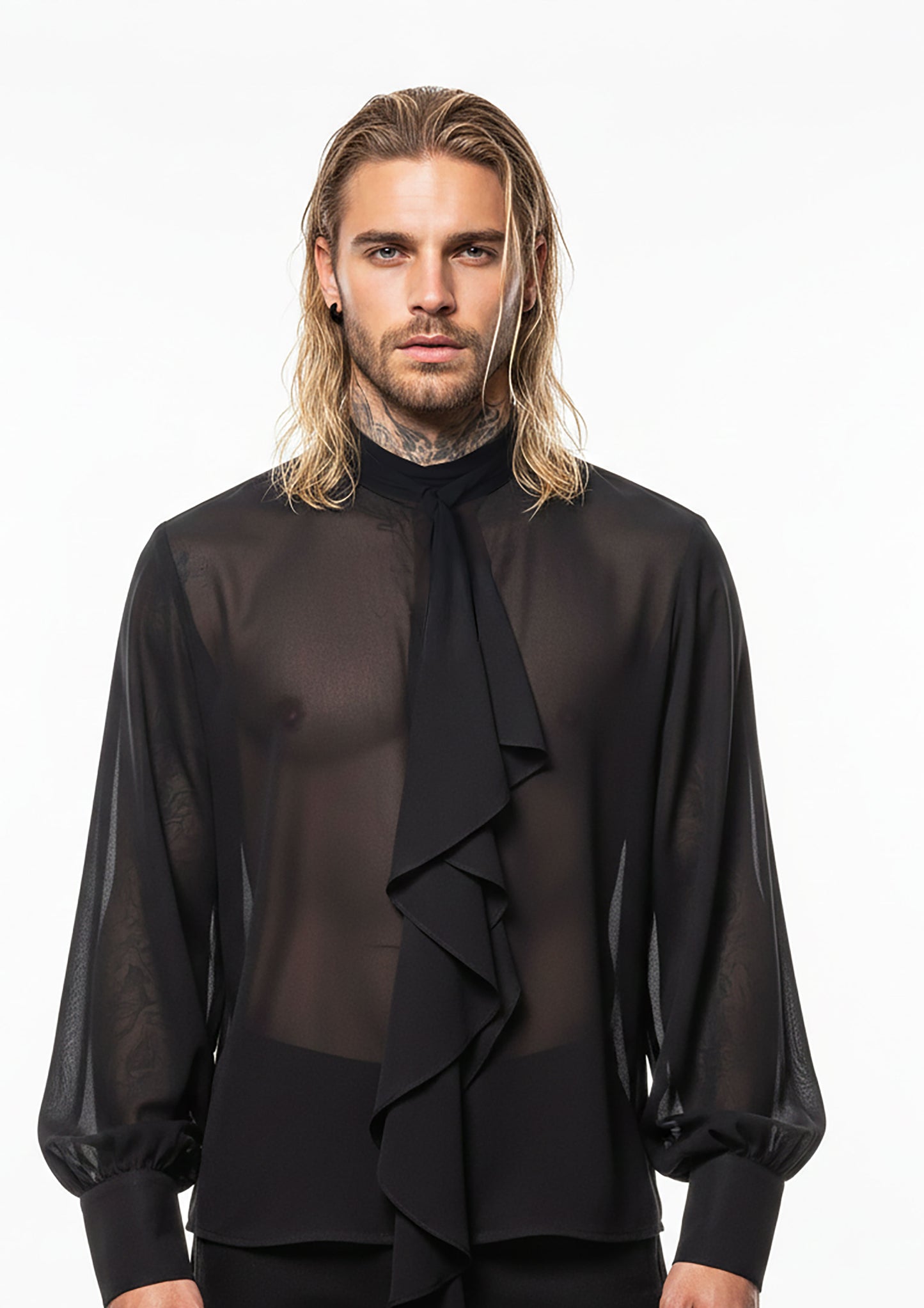 Camisa Elora Ruffled Sheer