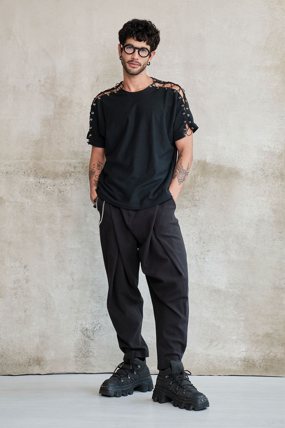 Camiseta regular fit sparrow black