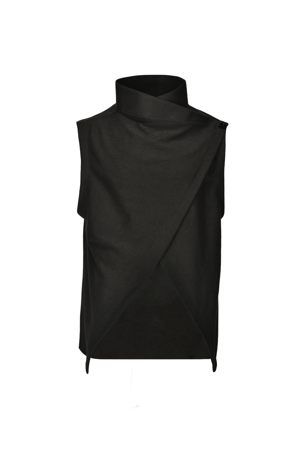Black Oversized Wrap Shirt