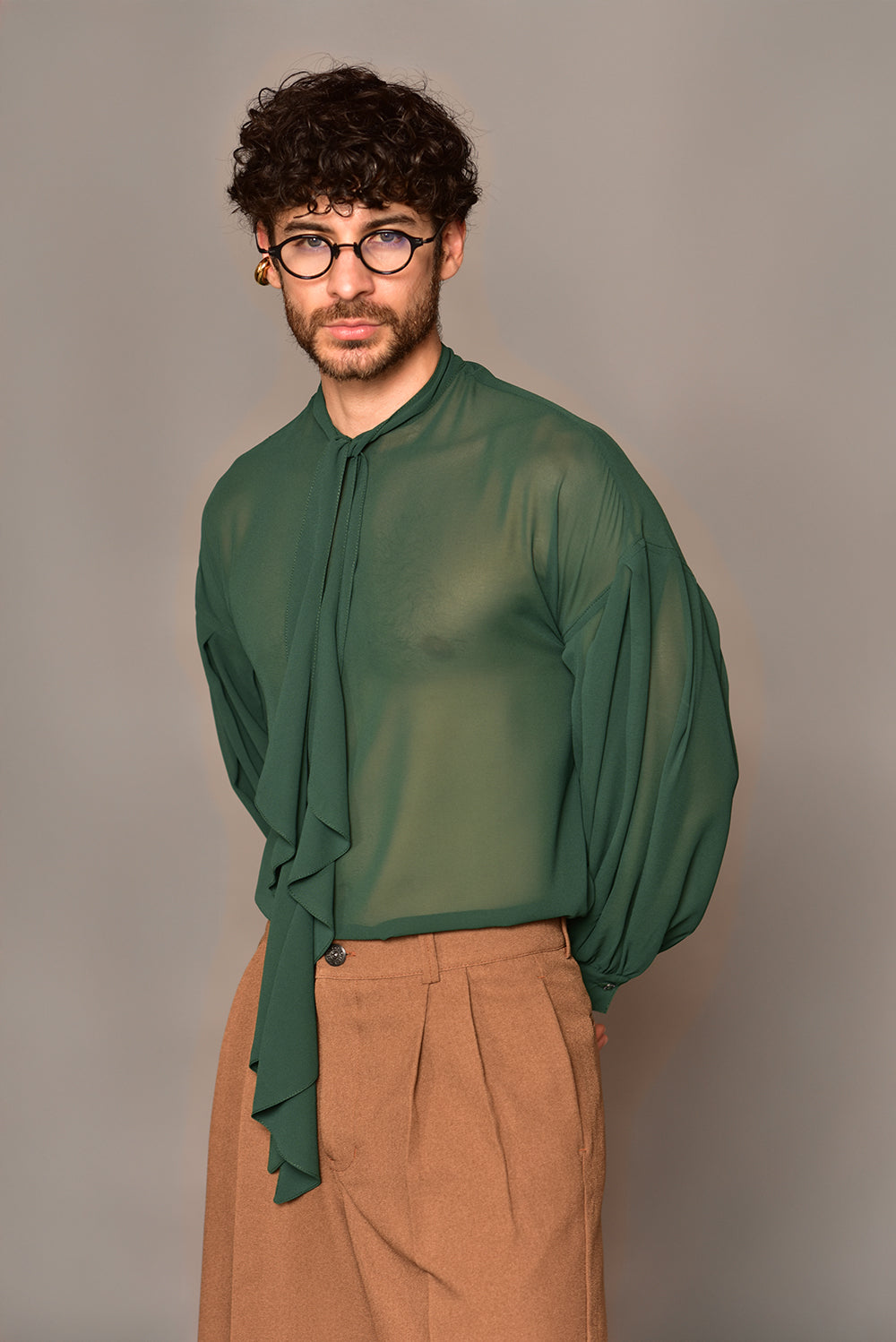 Camisa Elora Ruffled Sheer