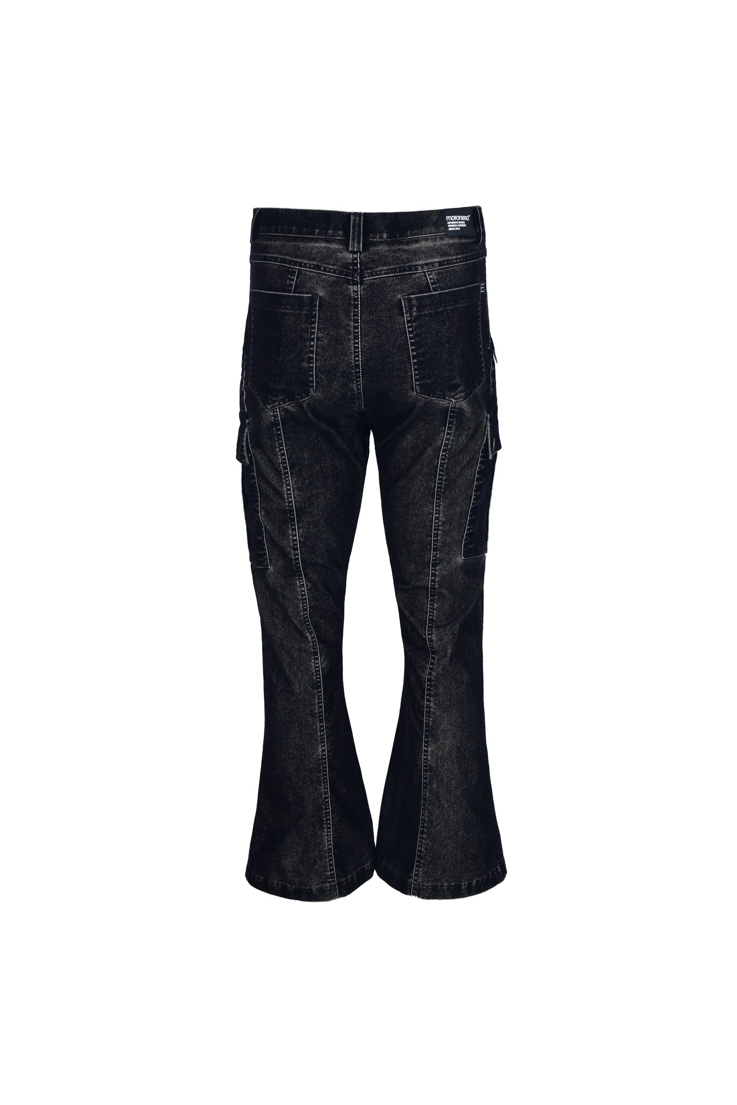 Pantalon cyber flared cargo black