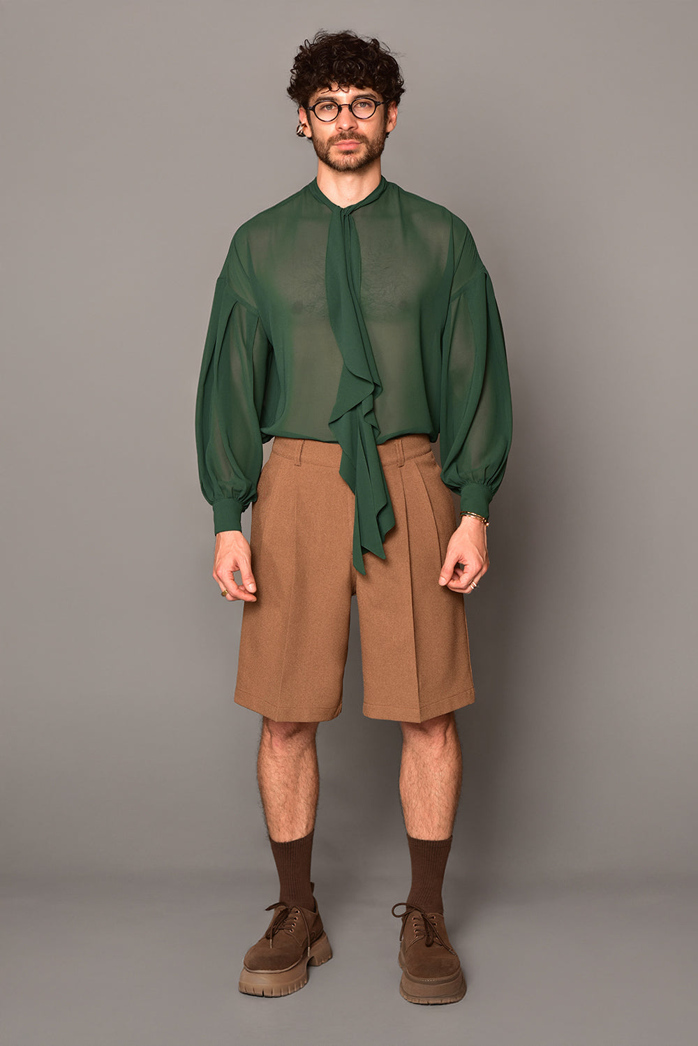 Camisa Elora Ruffled Sheer