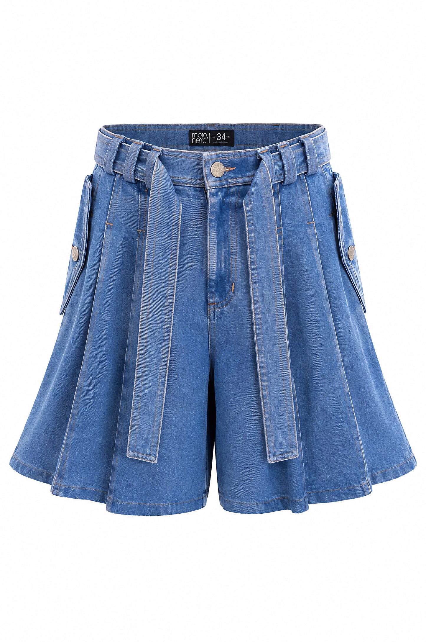 Falda jort pleated denim