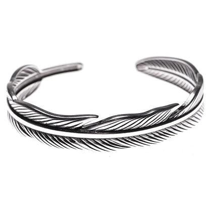 Feather bangle silver