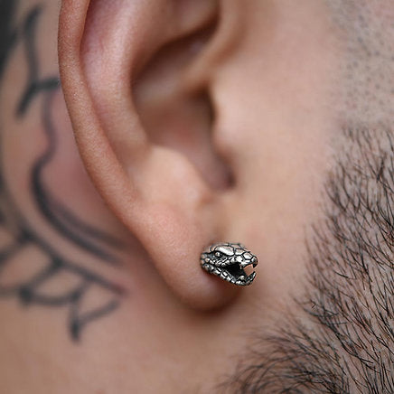 Snake head earring in S925 silver