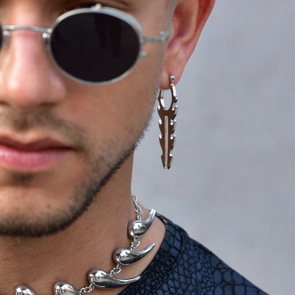 Extra large saw blade earring