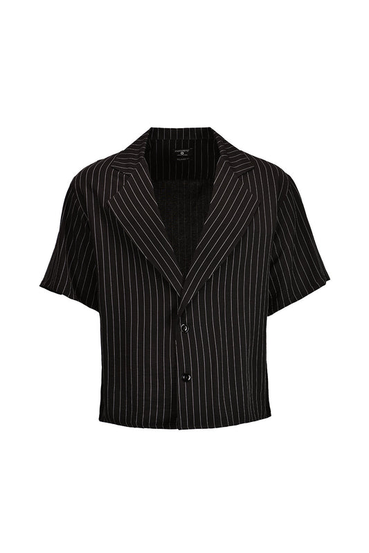 Camisa cuello blazer timeless stripes
