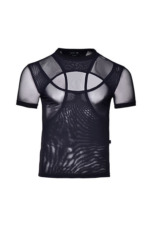 Camiseta slim fit layering black