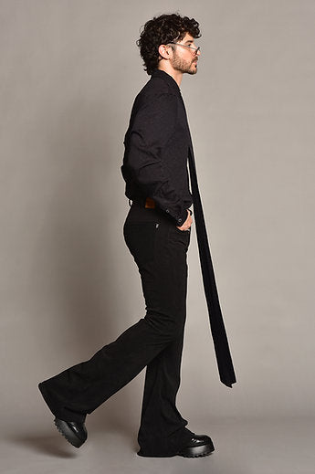 Pantalon flared pana