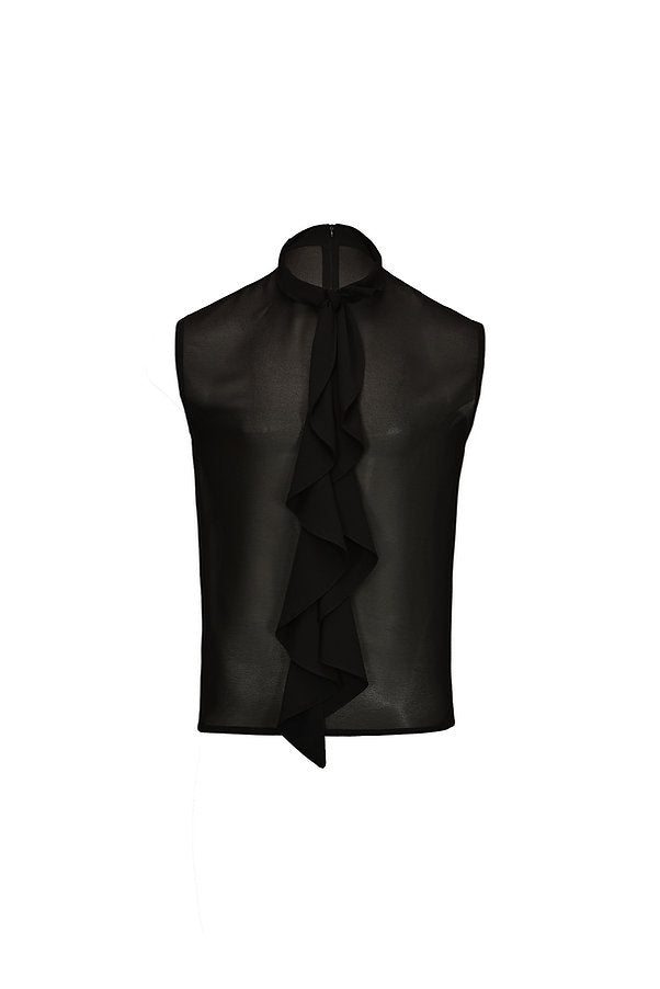 Camisa Sleeveless Ruffle Chiffon