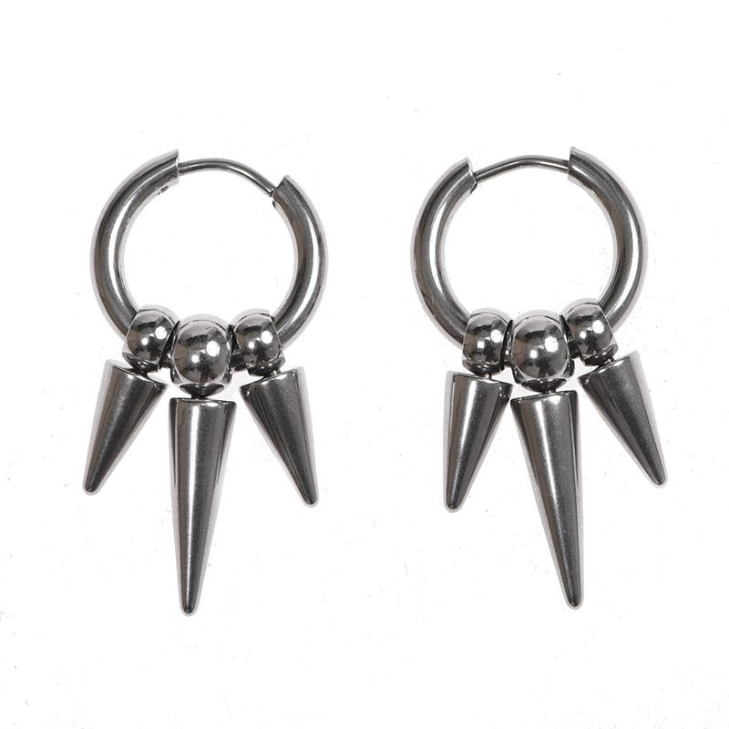 Punk silver earring