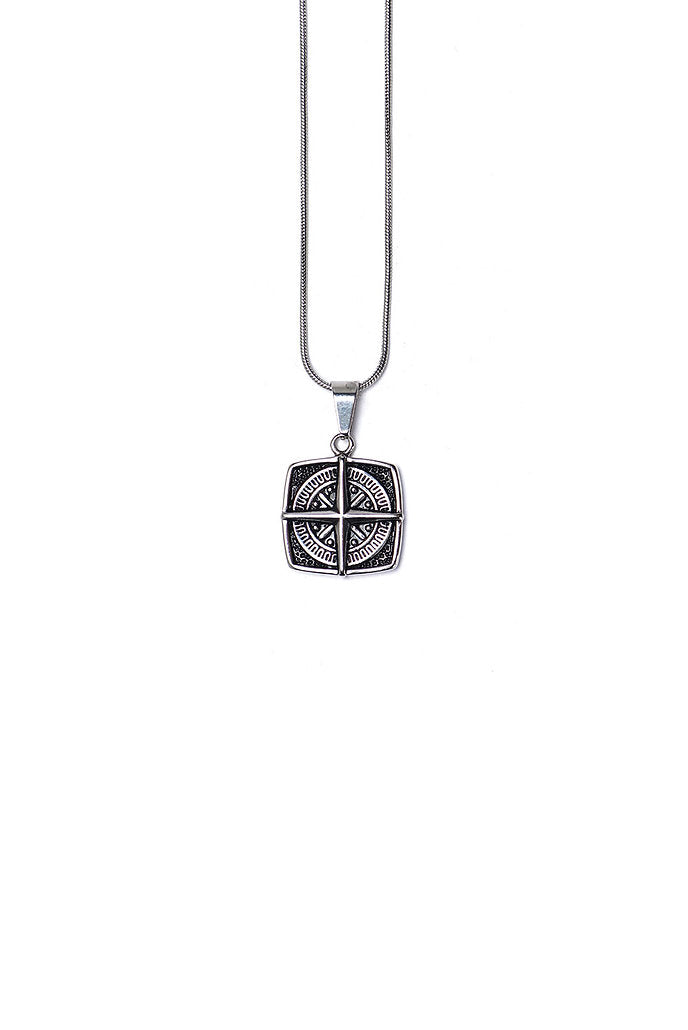 Compass silver necklace 49cm