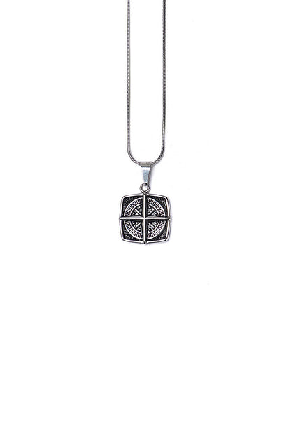 Compass silver necklace 49cm