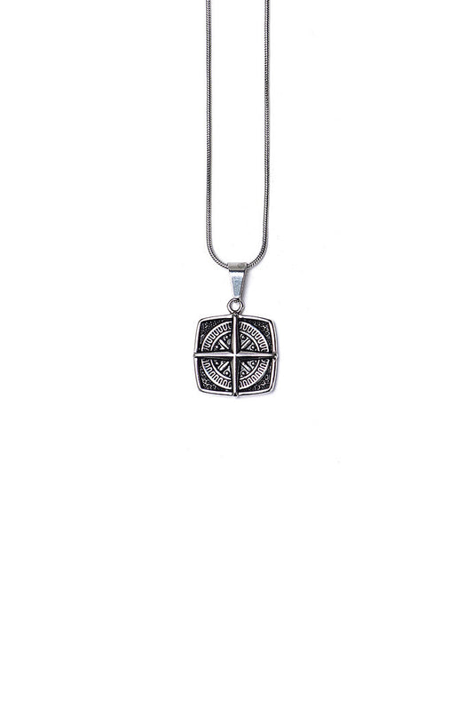 Compass silver necklace 49cm