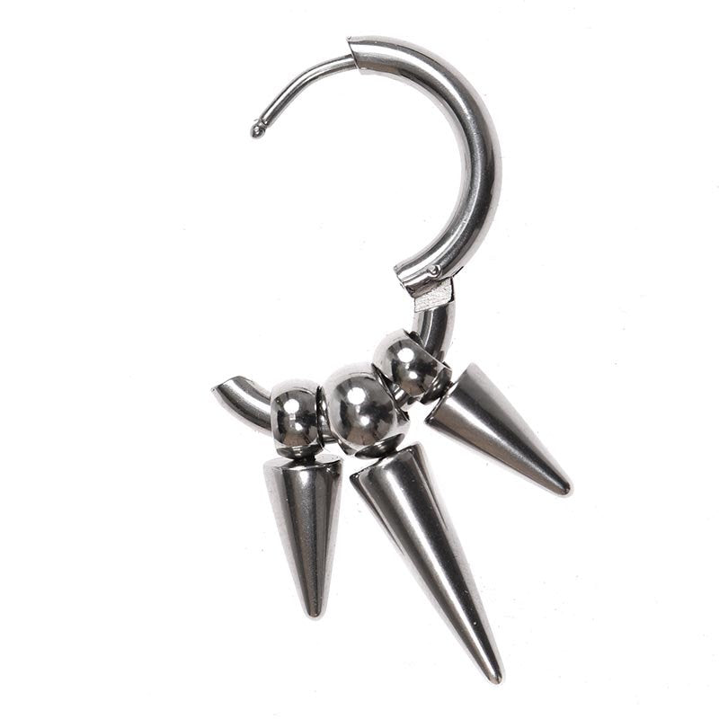 Punk silver earring