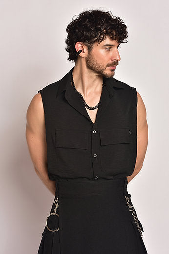 Camisa Sleeveless cargo black