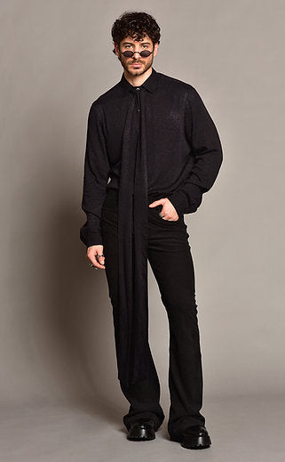 Pantalon flared pana