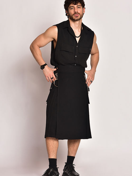Camisa Sleeveless cargo black
