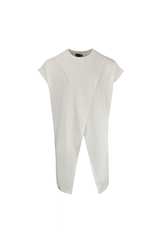 Camiseta fighter asimétrica blanca