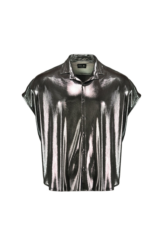 Bluson oversize extragrande metálico