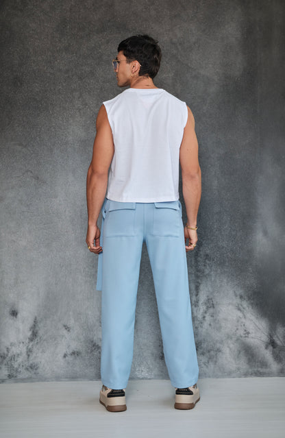 Camiseta sin mangas crop top blanca