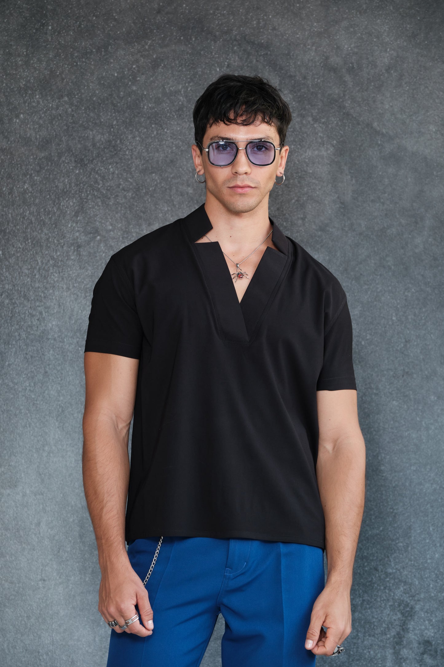Camisa verushka con mangas negro