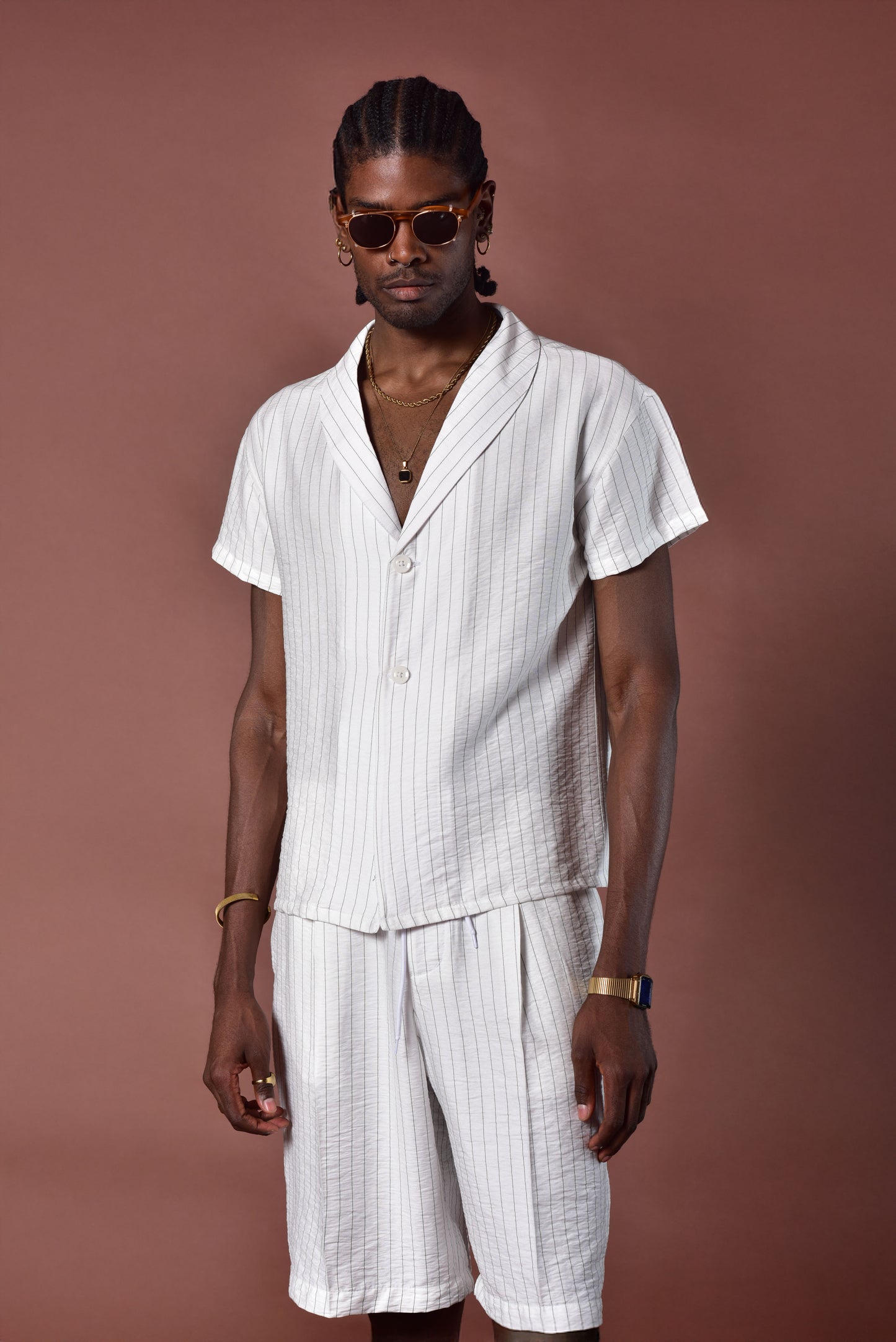Camisa cuello blazer playera