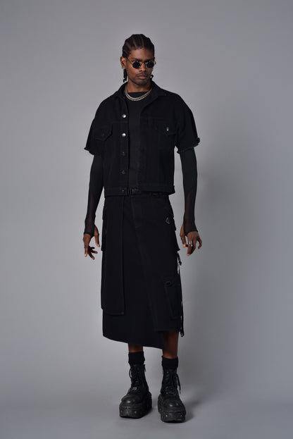 Cazadora Cargo Denim Negro