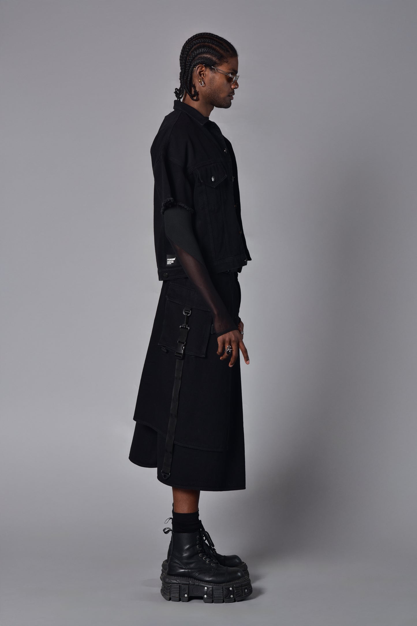Cazadora Cargo Denim Negro