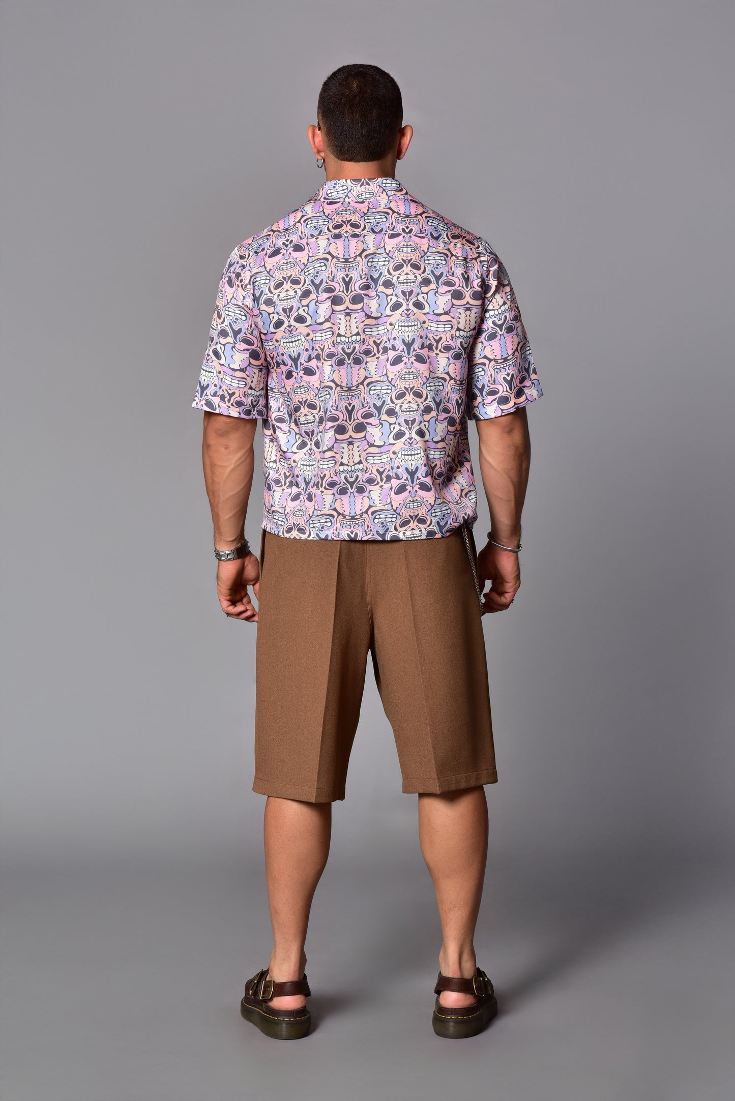 Camisa Retro Skull Pattern