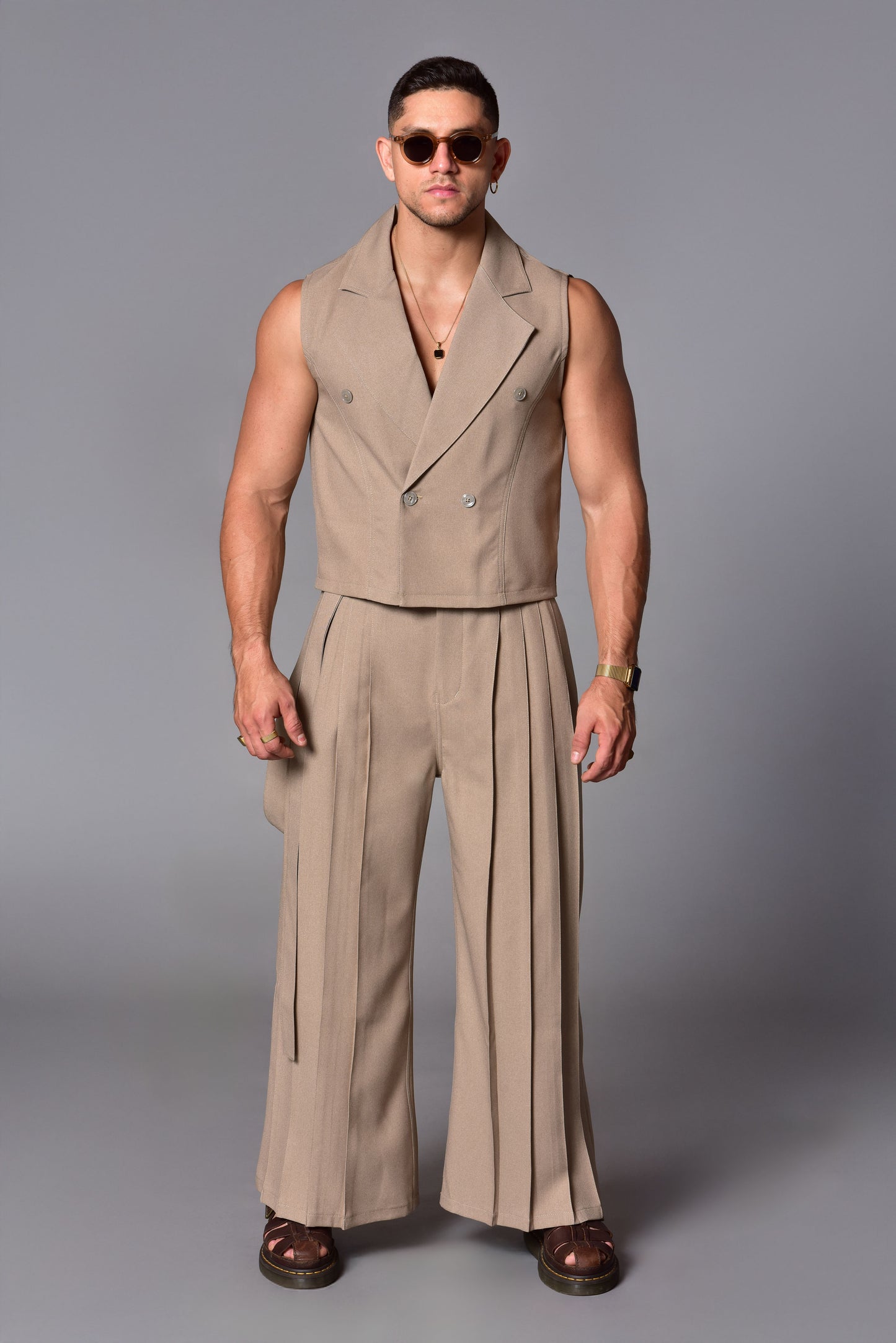 Pantalon Kyoto ultra wide leg beige