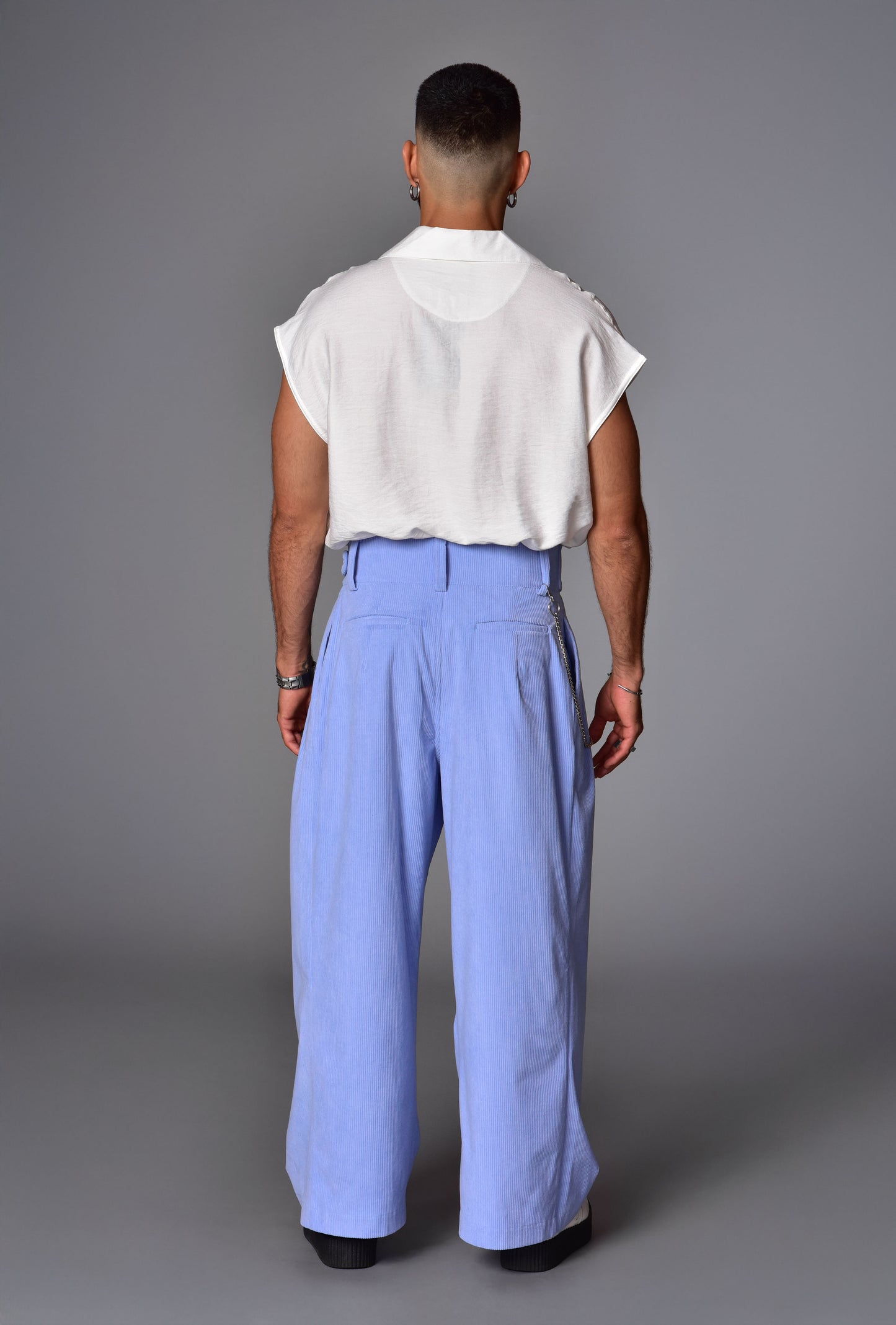 Camisa sleeveless lino blanca