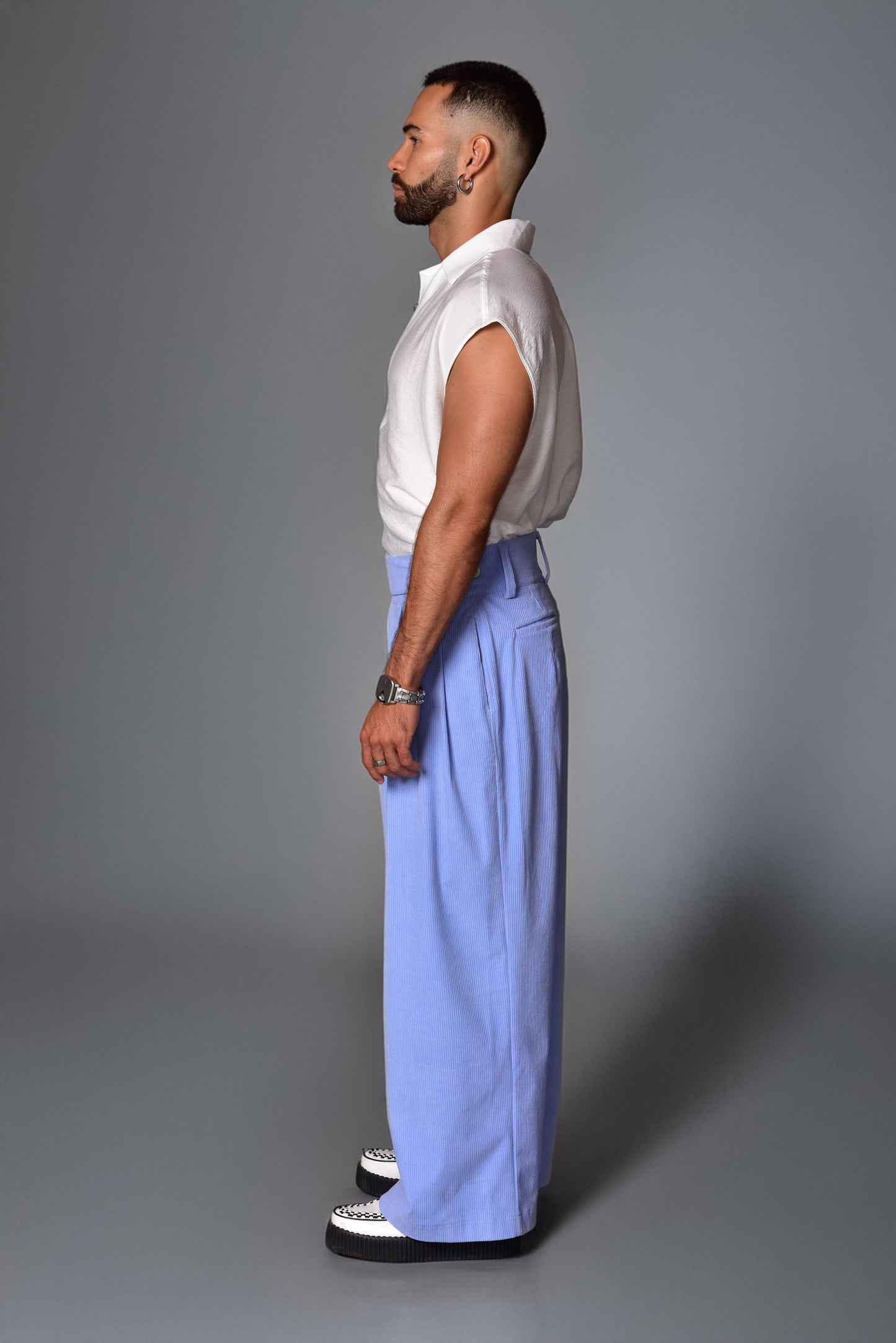 Camisa sleeveless lino blanca