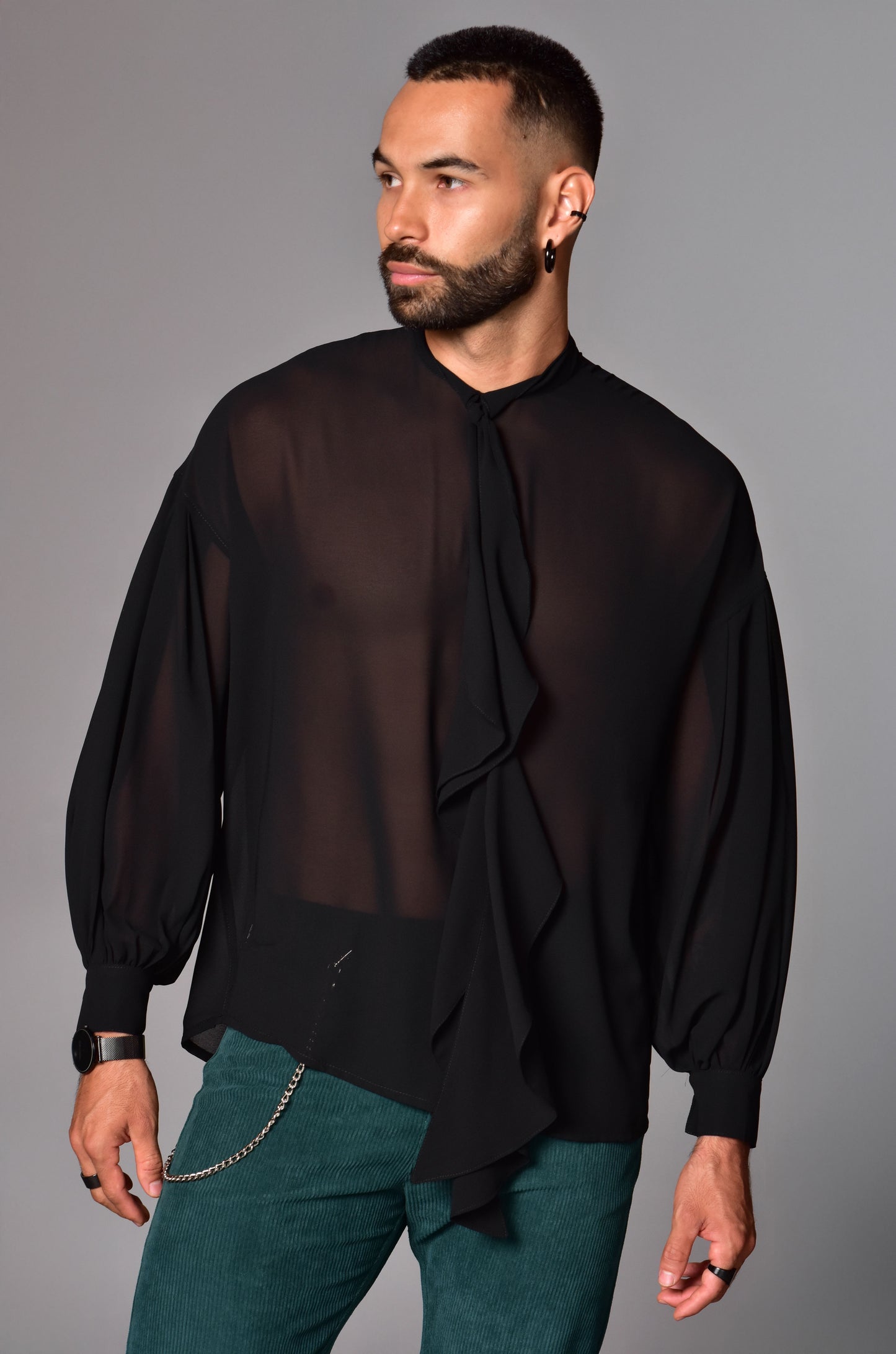 Camisa Elora Ruffled Sheer