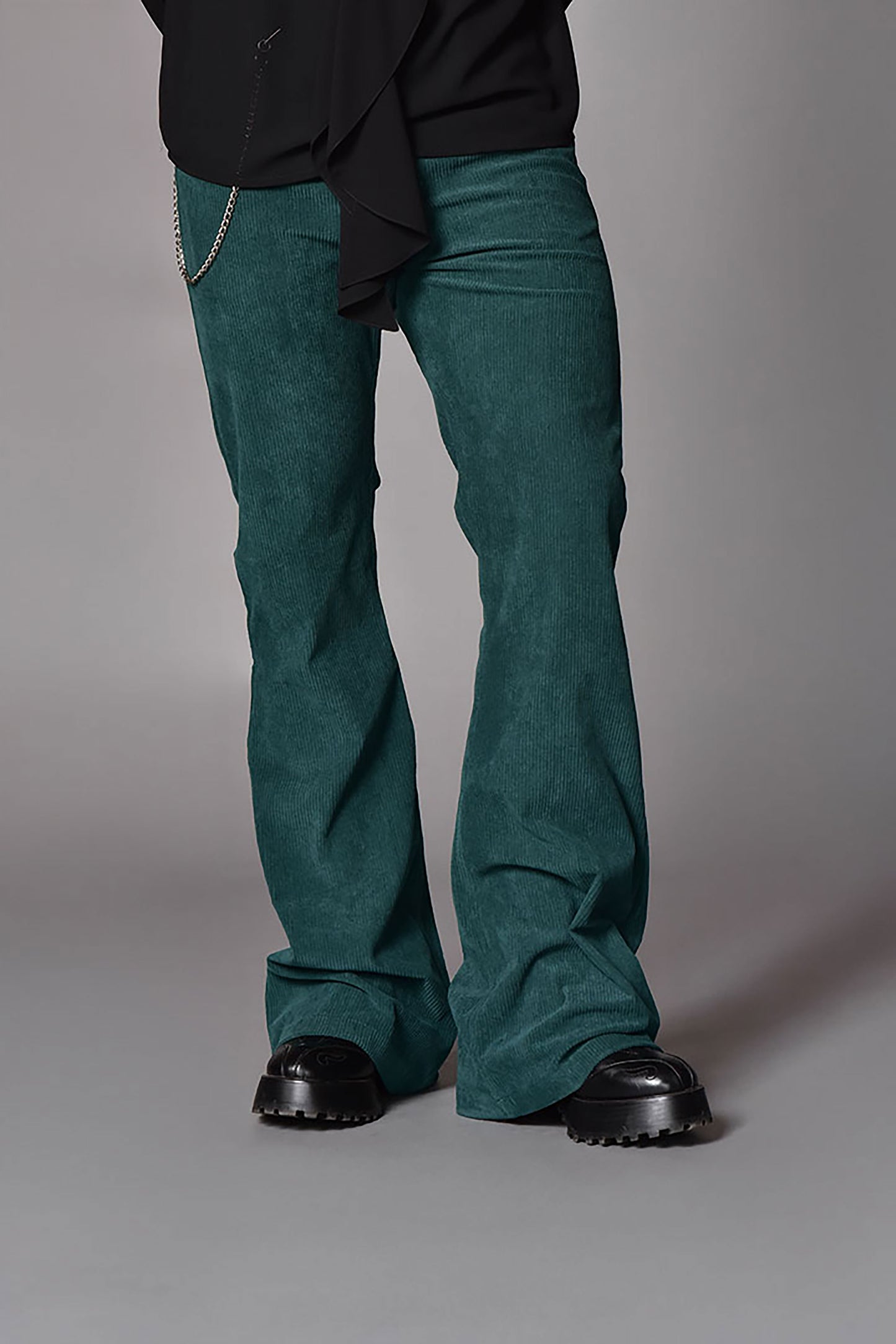 Pantalon flared pana esmeralda